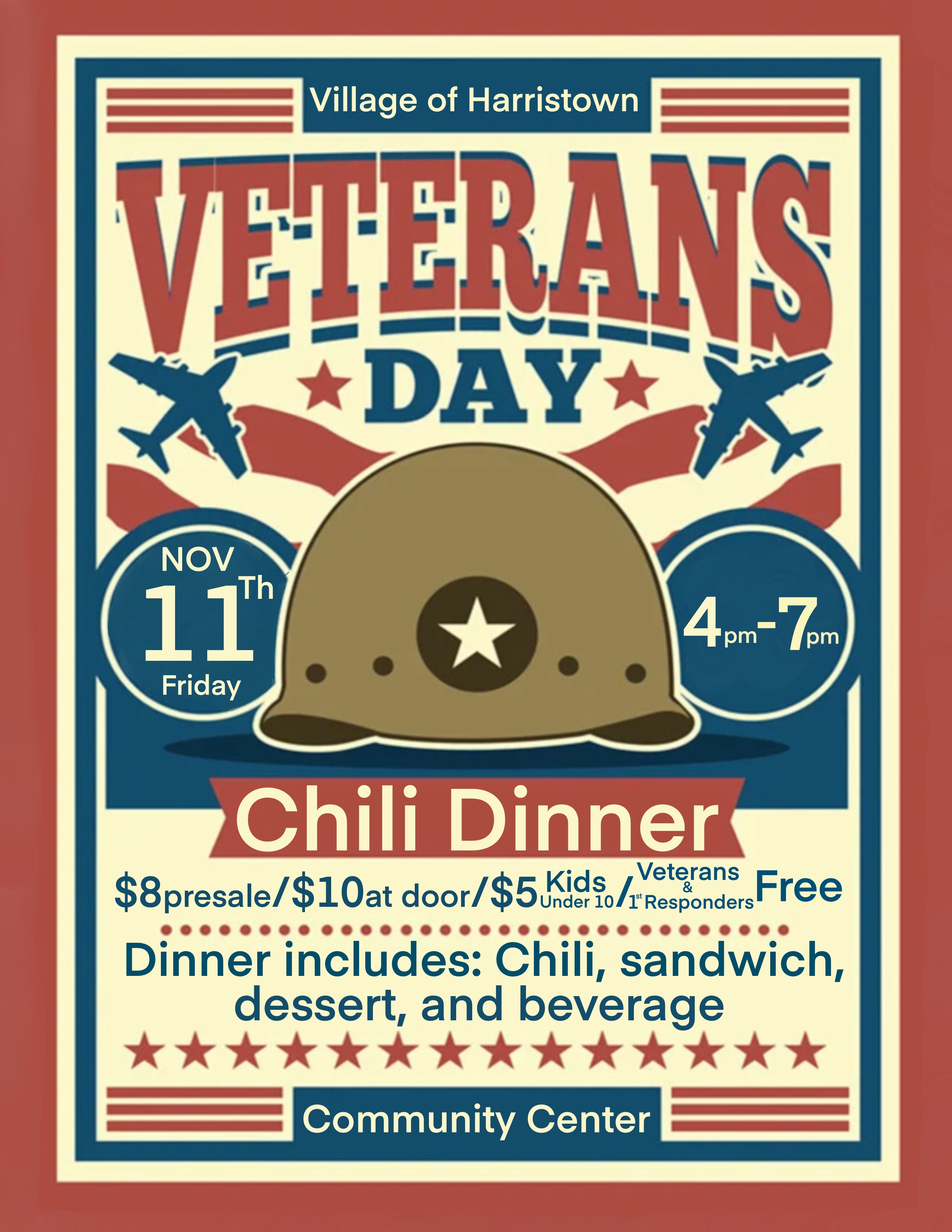 Veteran's Day dinner flyer